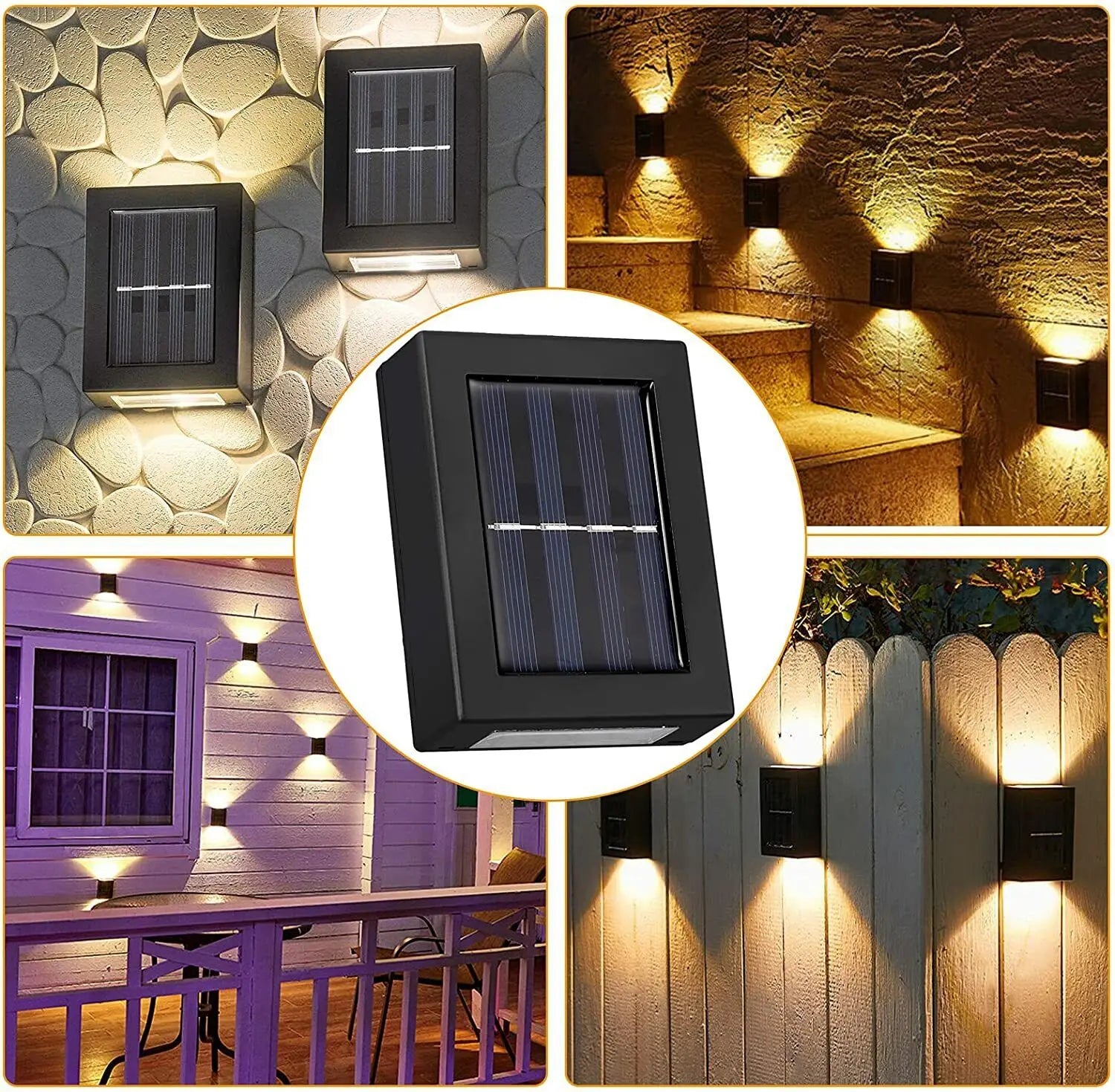 Solar Wall Lamp Outdoor 4/10/16LEDs Warm Light Waterproof Up And Down Luminous - Solar Light - view 2