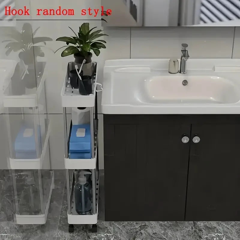 3-layer Ultra-thin Rolling Storage Cart Multi-function Storage Rack With Sliding - Storage Shelf - view 5