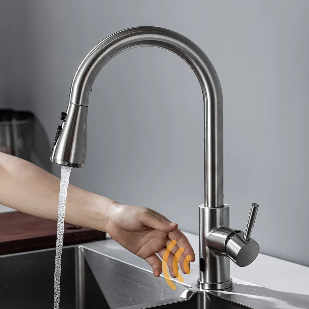 Smart Touchless Kitchen Faucets Crane For Sensor Kitchen Water Tap Sink Mixer Rotate - Kitchen Faucet - view 7