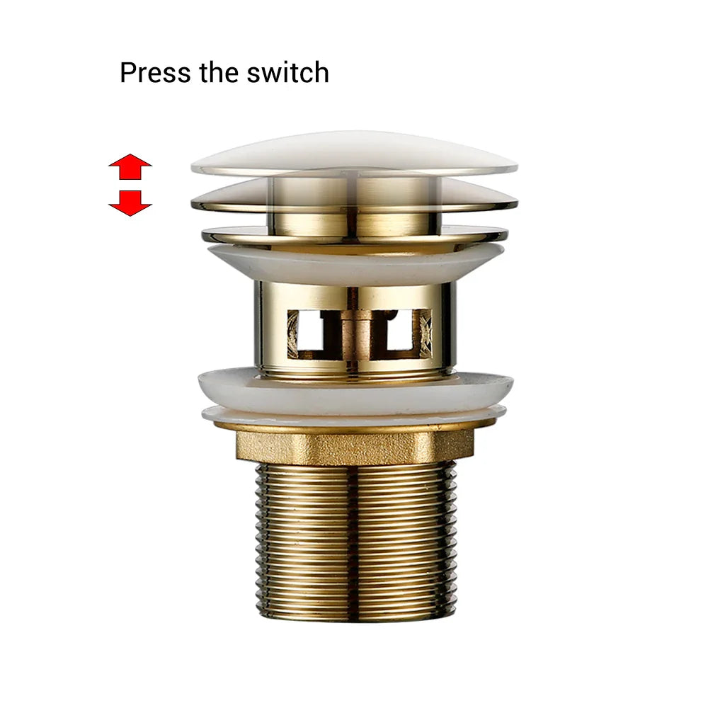 Pop up Drain Button Bathroom Sink Plug Black Gold Rose Siphon Waste Stopper Wash - Home Improvement - view 5