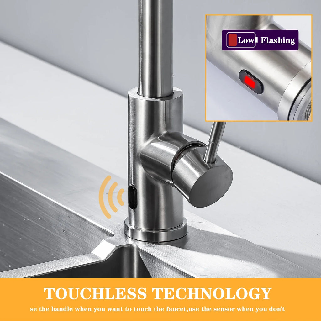 Smart Touchless Kitchen Faucets Crane For Sensor Kitchen Water Tap Sink Mixer Rotate - Kitchen Faucet
