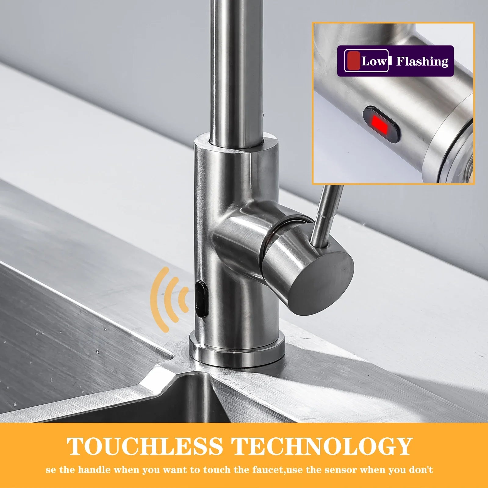 Smart Touchless Kitchen Faucets Crane For Sensor Kitchen Water Tap Sink Mixer Rotate - Kitchen Faucet