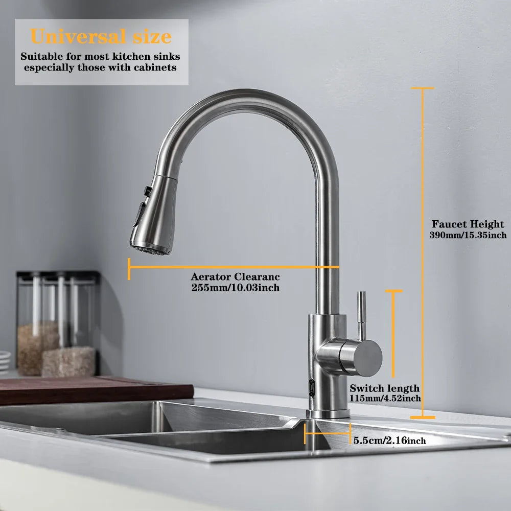 Smart Touchless Kitchen Faucets Crane For Sensor Kitchen Water Tap Sink Mixer Rotate - Kitchen Faucet - view 5