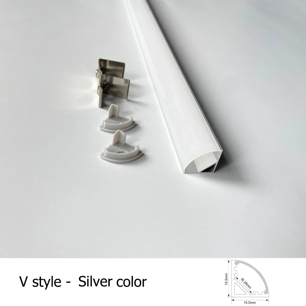 2-35Pcs/lot LED Aluminum profile 0.5m/pcs U/V/W shape Corner for 5050 2835 LED Strip Bar - LED Strip Light - view 7