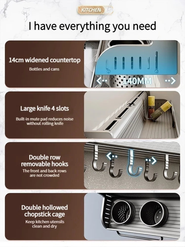 Kitchen Spice Storage Knives Holder Knife Stand Spice Rack Organizer Knives Holder - Cabinet Organizer - view 5