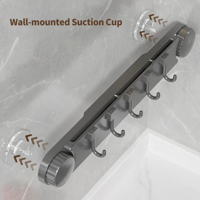 Household Kitchen Plastic Suction Cup Hook Storage Rack Wall Hanging Space Saving - Storage Shelf - view 3