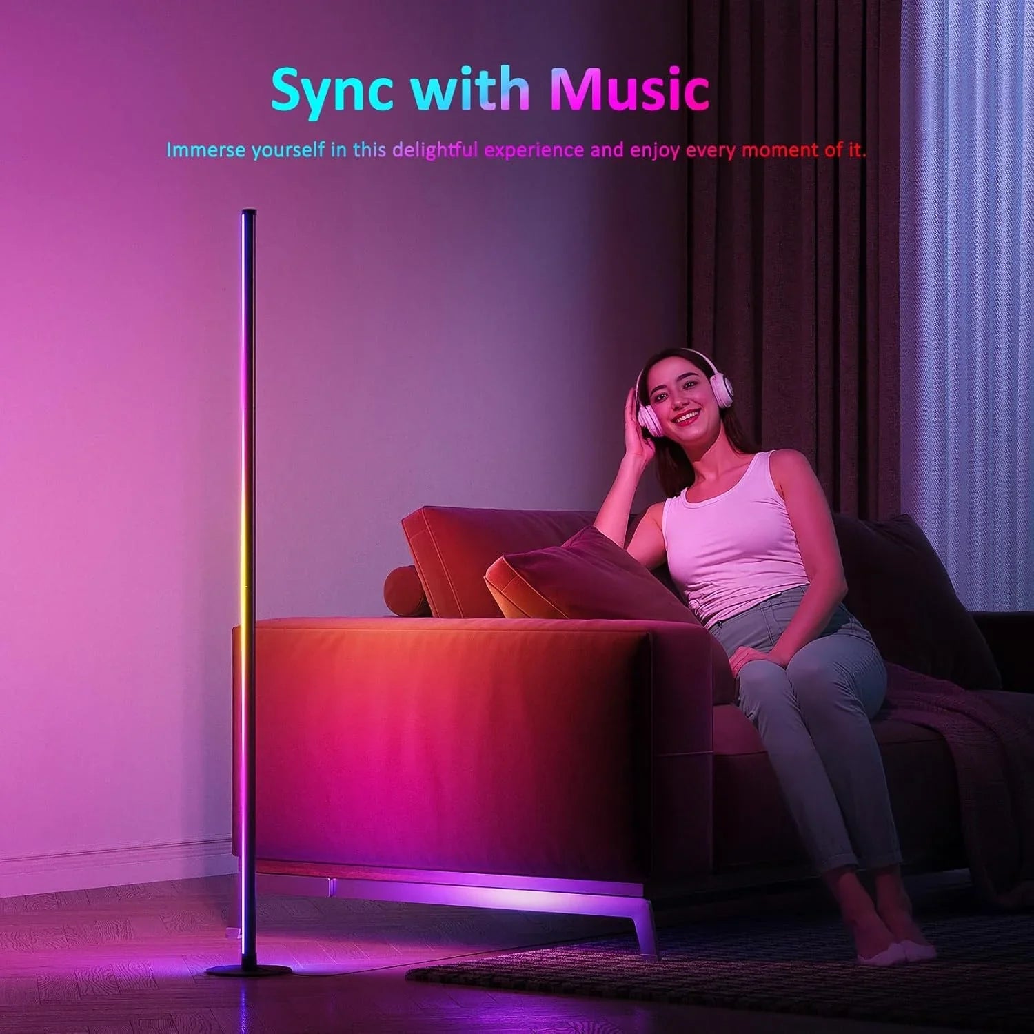 Corner Floor Lamp RGB IC Light with APP and Remote Control LED Floor Ambient - Lighting - view 6
