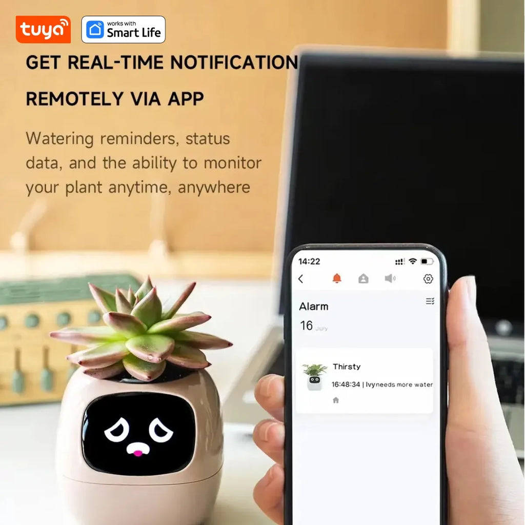 Gen1 Tuya Ivy Smart Planter, Endless Fun Over 49 Rich Expressions, 7 smart sensors, AI - Home Improvement - view 3
