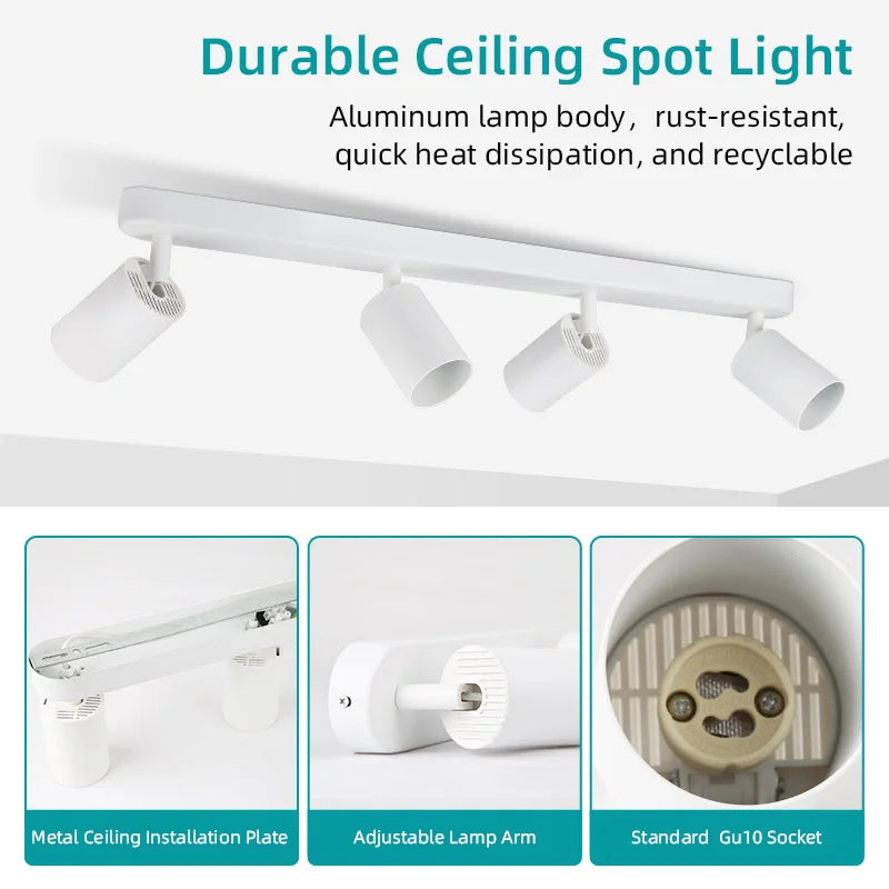 GU10 Led Spotlight Replaceable Bulb Track Light 110V 220V Led Ceiling Lighting Indoor for - LED Flood Light - view 5