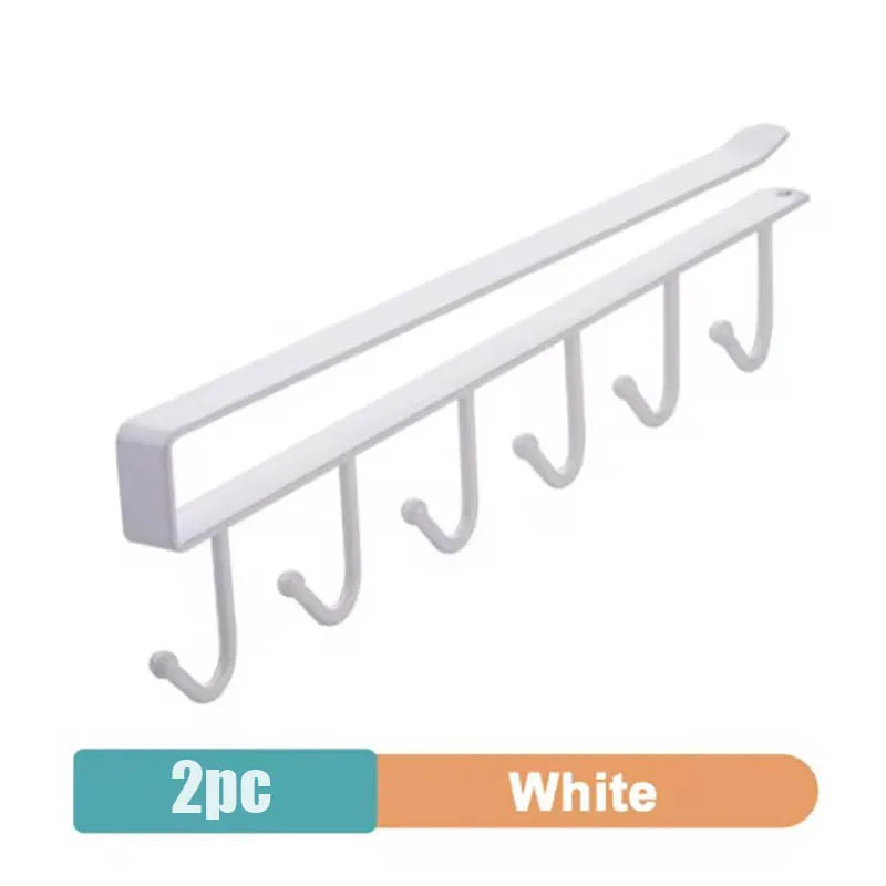 2pcs Multi-Purpose Kitchen Organizer with 6 Hooks and Cup Holder Kitchen Cabinet - Cabinet Organizer - view 7