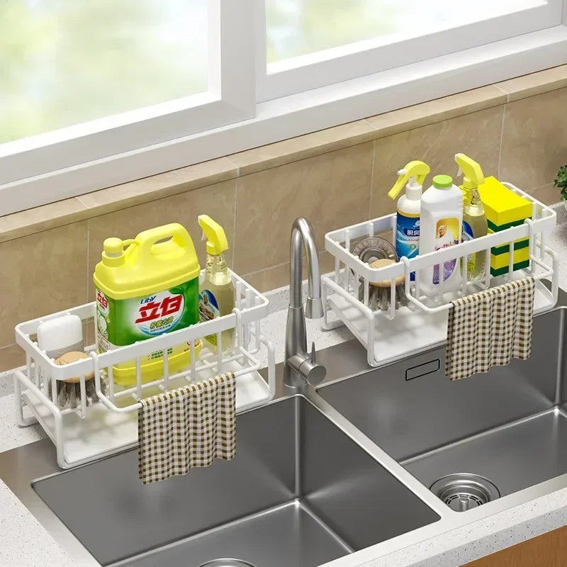 Kitchen Shelf Rag Storage Drainage Shelf No-Punch Storage Rack Home Spice Rack Sink Tap - Kitchen Faucet - view 3