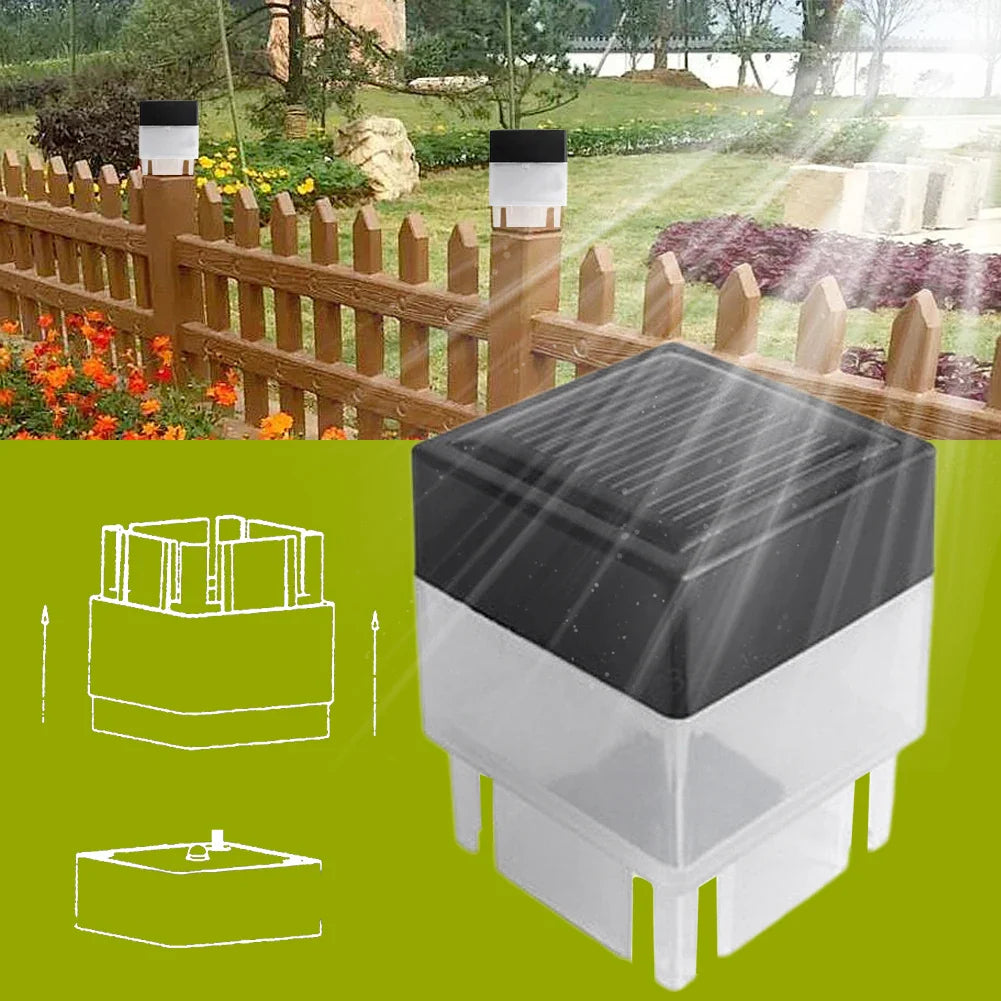 Solar Post Light Modern Fence Deck Lamp Auto On/Off Outdoor Pillar Light Square - Solar Light - view 5