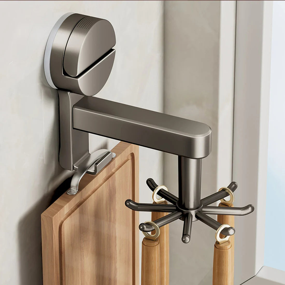 YUTOKO 360 Rotating Suction Cup Hooks Wall Mounted for Kitchen Utensil Organizer - Cabinet Organizer - view 4