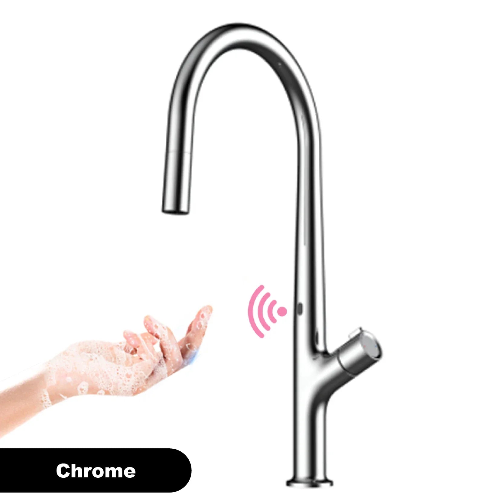 Modern style gun gray pull-out kitchen faucet with 1 handle for hot&cold water intelligent - Kitchen Faucet - view 8