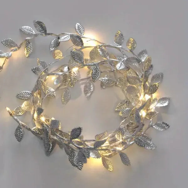 5M 10M LED Lights String Silver Golden Tiny Leaves Fairy Garland Light Lamp Christmas - Lighting - view 8