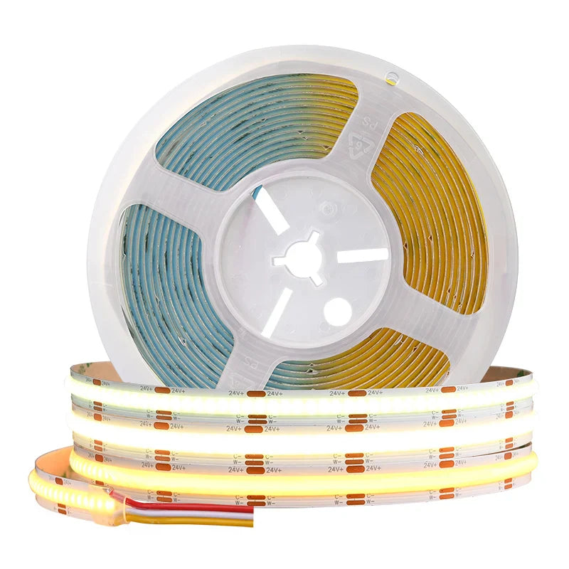 Dimmable COB CCT LED Strip Lights 2700K to 6500K Changeable High Density 608 LEDs/m - LED Strip Light