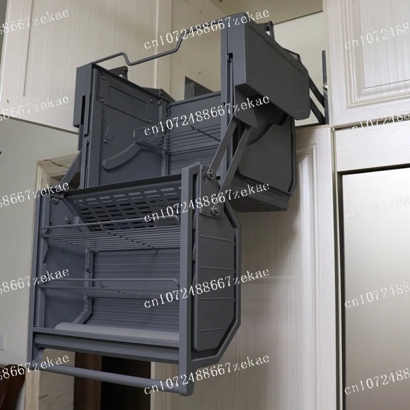 Lifting Cabinet Kitchen Cabinet Linkage Lift Double-body Storage Refrigerator Top - Cabinet Organizer