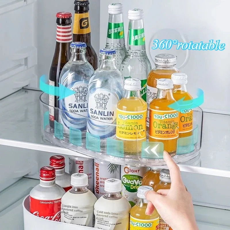 360 ° Rotating Tray Lazy Susan Fridge Organizer Turntable Storage Tray Clear Food Storage - Cabinet Organizer