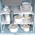Stackable Storage Rack Multifunctional Telescopic Sink Holder Wardrobe Layered - Storage Shelf