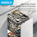 HIGOLD Small Pull Basket Kitchen Cabinet Tool Puller Single Drawer Space Aluminium - Cabinet Organizer