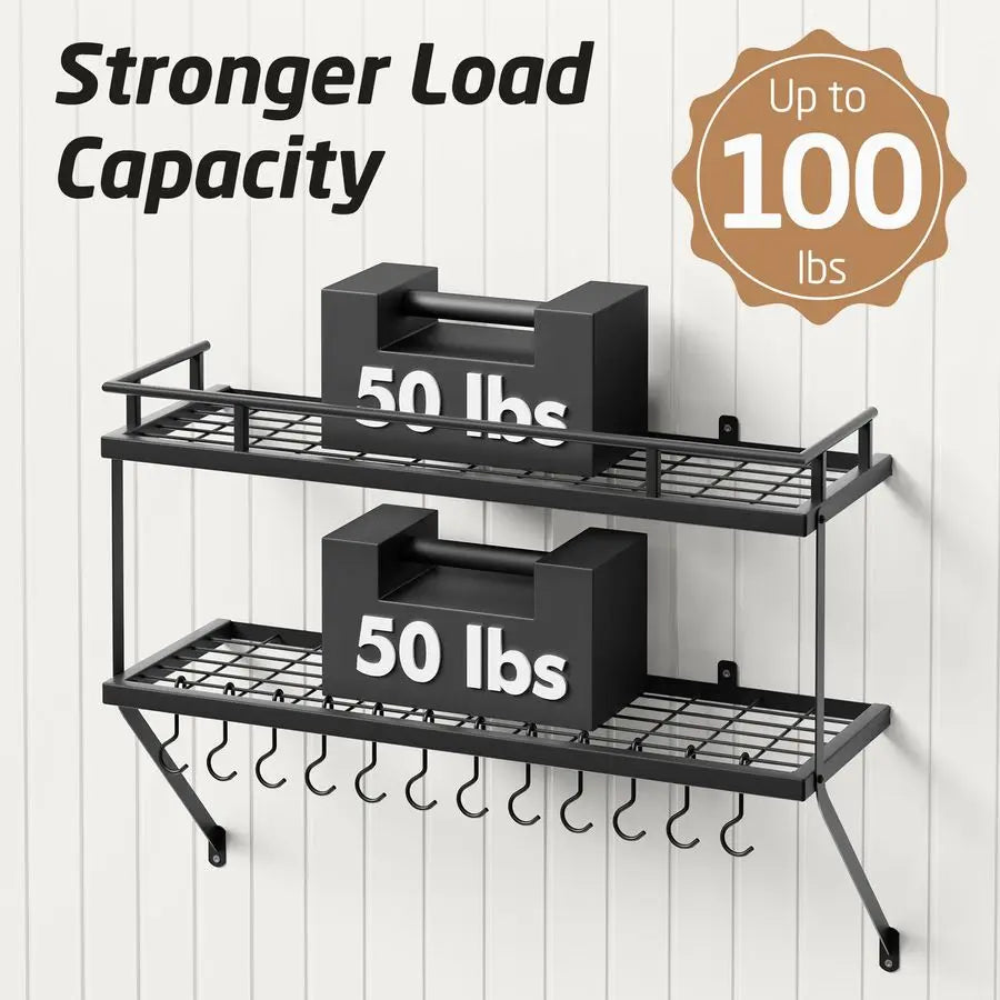 30Inch Kitchen Pot Rack Mounted Hanging Rack for Kitchen Storage and Organization - Storage Shelf - view 3
