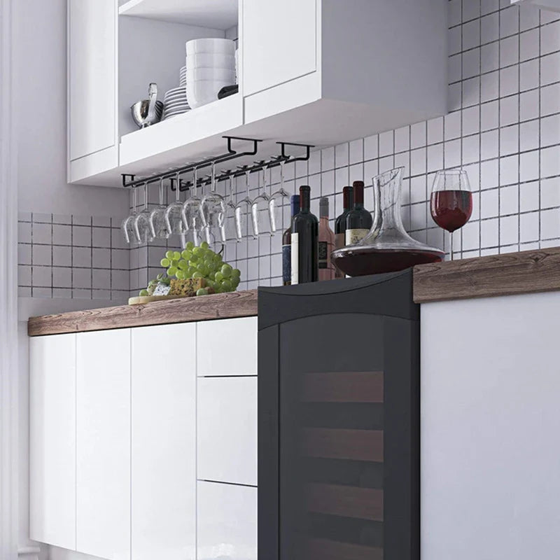 Large Stemware Wine Glass Hanger Rack Under Cabinet Kitchen Bar Storage Black 87HA - Cabinet Organizer - view 3