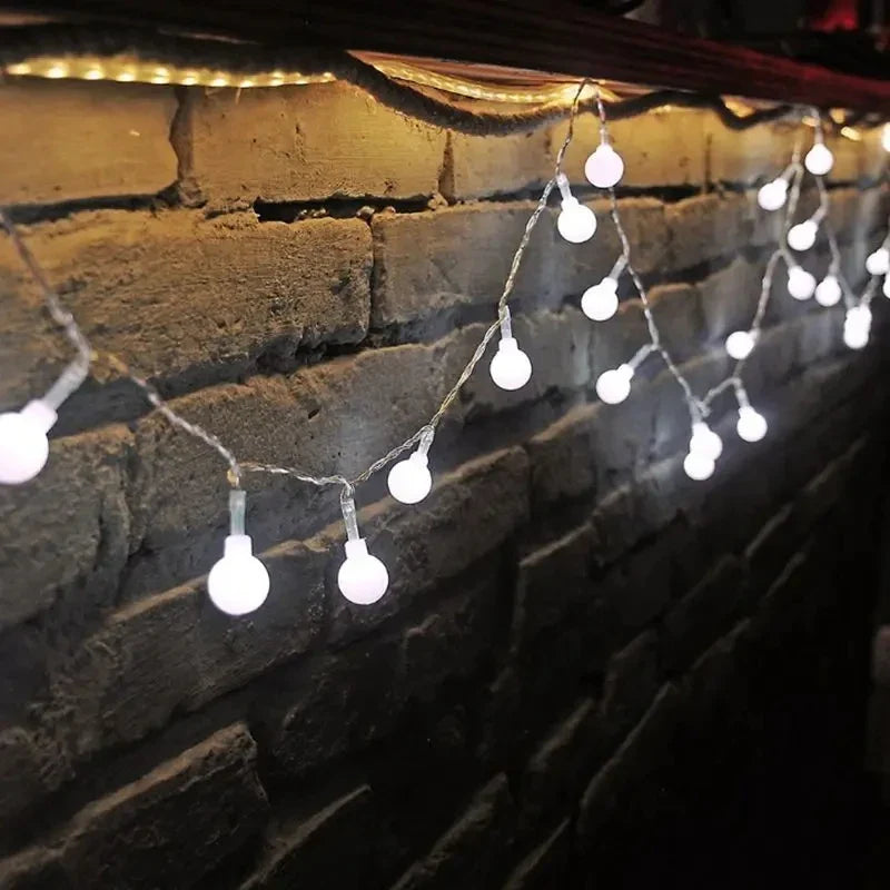 10M Ball LED String Lights Outdoor Ball Chain Lights Garland Lights Bulb Fairy Lights - Lighting - view 7