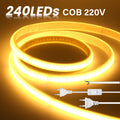 220V Adhesive COB LED Strip Light Built-in IC 240LEDs/M Flexible Ribbon IP65 - LED Strip Light