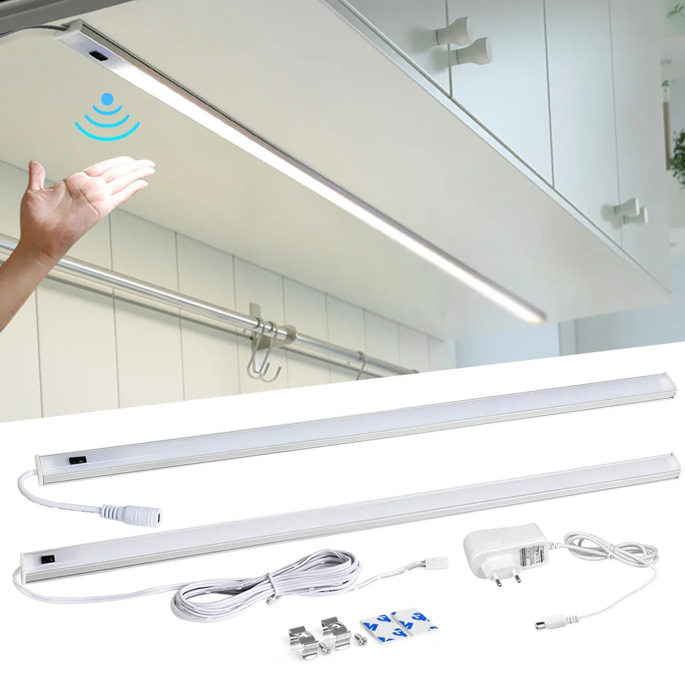 LED Light Under Cabinet Lights For Kitchen Hand Sweep Switch PIR Motion Sensor Closet - Cabinet Organizer