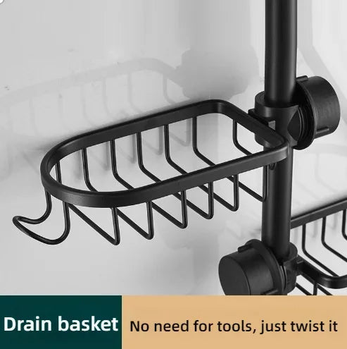 Kitchen Space Aluminum Sink Drain Rack Sponge Storage Faucet Holder Soap Drainer Shelf - Kitchen Faucet - view 8