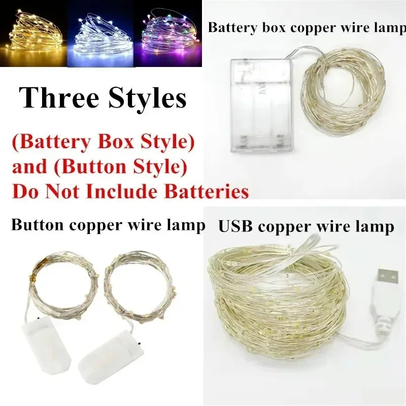 1pcs LED String Lights Atmosphere Small Colored Light USB Battery Powered Fairy Lights For - Home Improvement - view 2