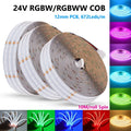 DC 24V RGBW RGBWW 5pin COB LED Strip 10M 672LEDs/M RA90 High Density Room - LED Strip Light