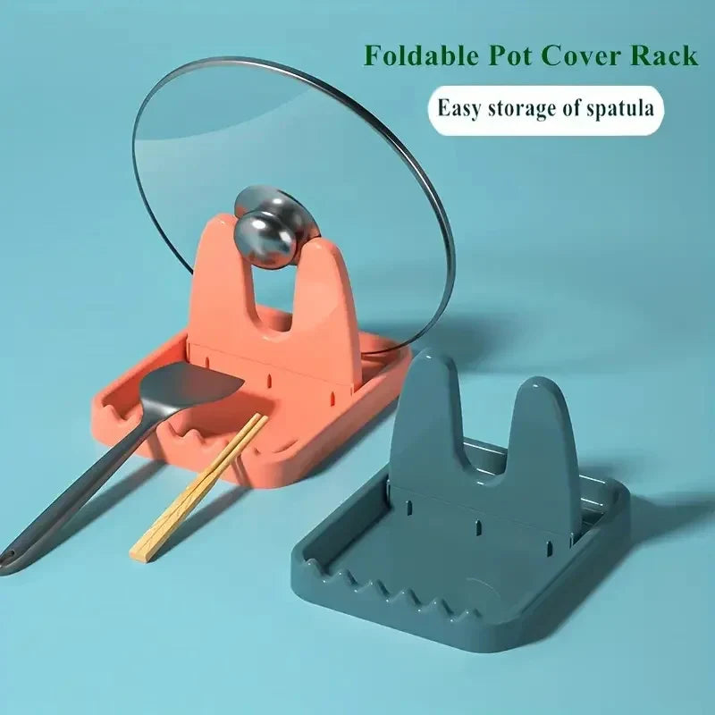 Foldable Pot Holder Plastic Spoon Holder Vertical Kitchen Storage Rack Suitable For - Storage Shelf - view 2