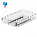 A55F-Retractable Drawer Transparent Sliding Rail Rack Kitchen Storage Box Movable - Cabinet Organizer