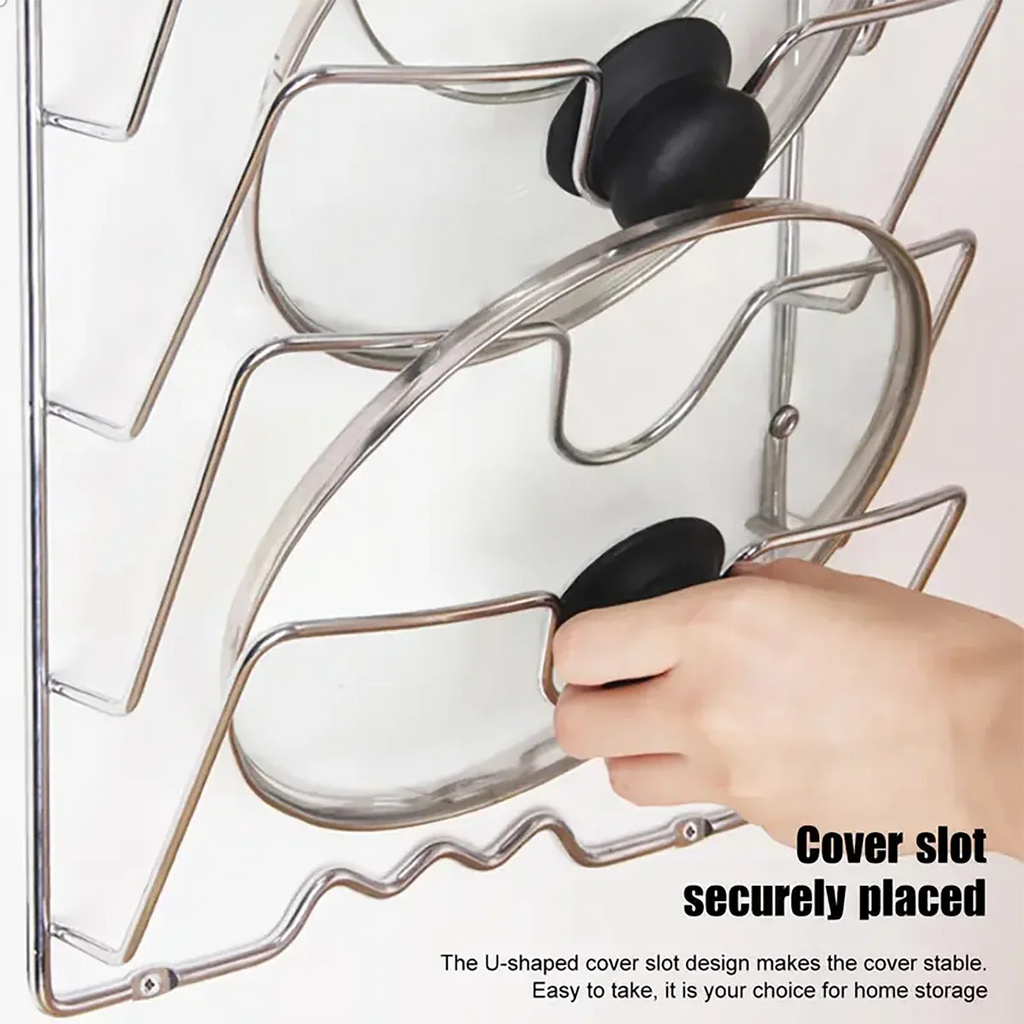 Space-saving pot lid organizer Non-slip design Safe storage of kitchen supplies - Cabinet Organizer - view 2