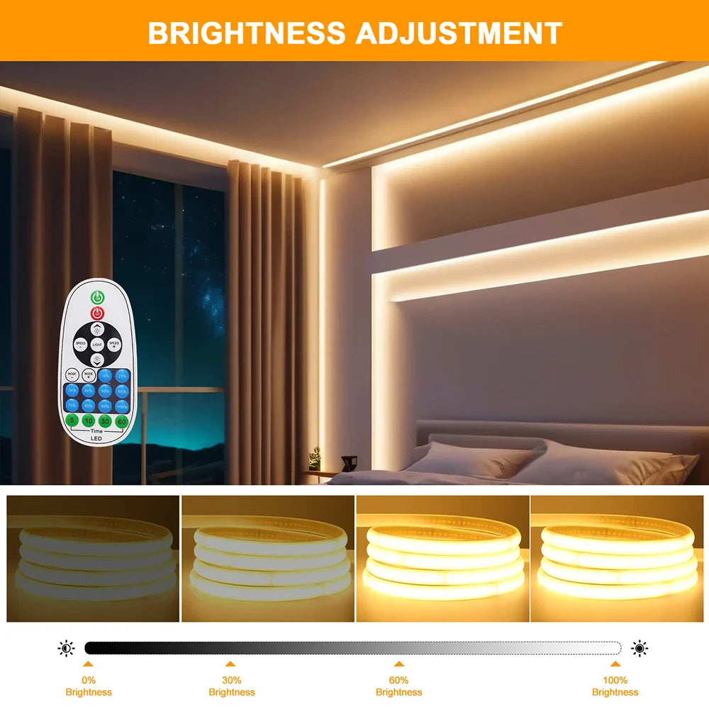 Dimmable 220V COB Neon LED Strip Light 23Key IR Remote Control EU UK AU - LED Strip Light - view 5