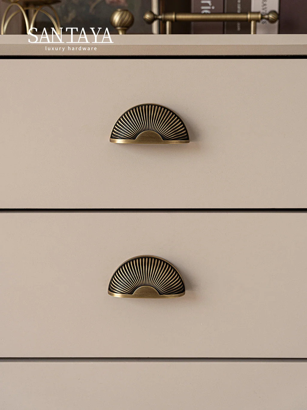 Santaya Brushed Antique Brass Handles Luxury Kitchen Cabinet Pull Wardrobe Dresser - Cabinet Organizer - view 6
