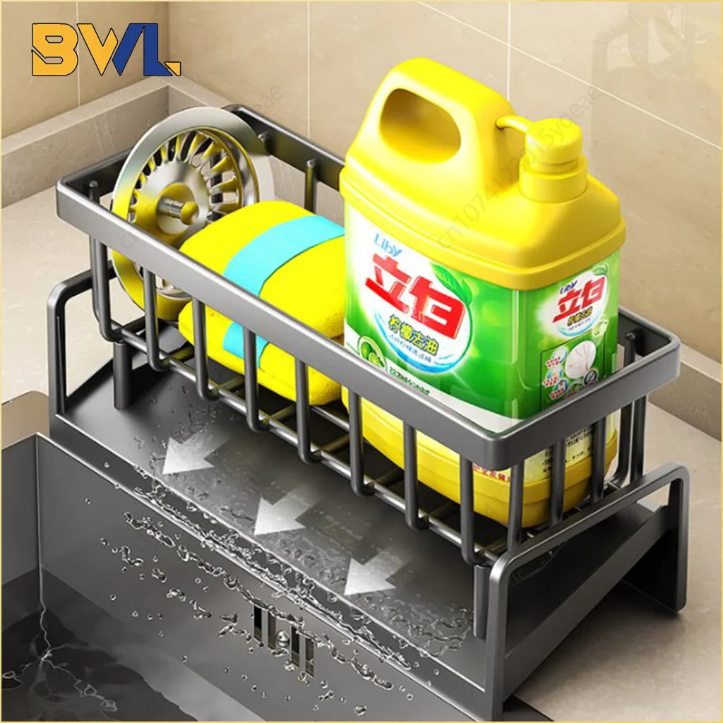 Kitchen Shelf Rag Storage Drainage Shelf No-Punch Storage Rack Home Spice Rack Sink Tap - Kitchen Faucet