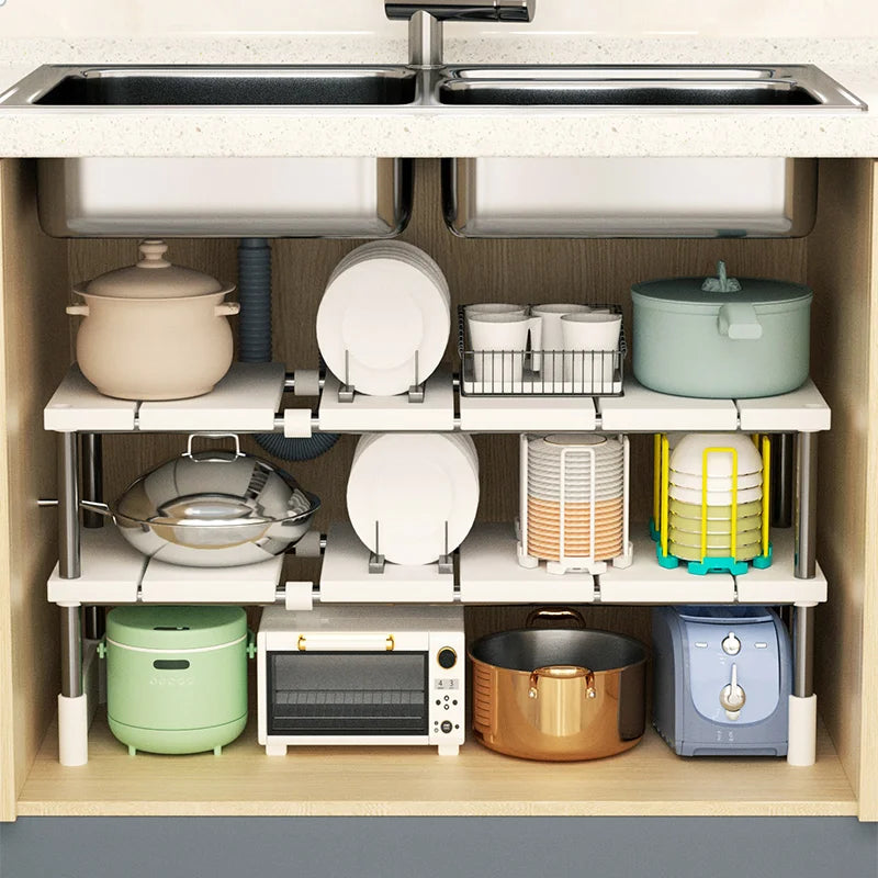Multi Functional Stretchable Kitchen Storage Organizer Holder Rack for Space Saving - Cabinet Organizer - view 5