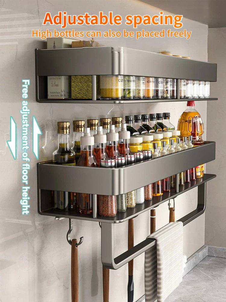 Aluminum kitchen rack kitchen shelf toilet storage no drill hanging rack bathroom - Storage Shelf - view 2