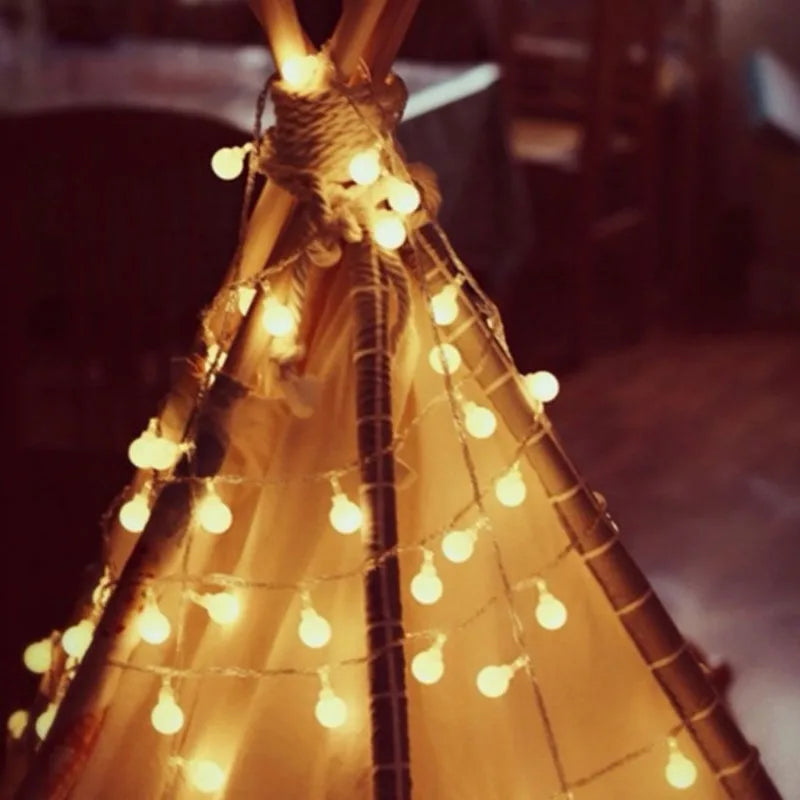 10M Ball LED String Lights Outdoor Ball Chain Lights Garland Lights Bulb Fairy Lights - Lighting - view 4
