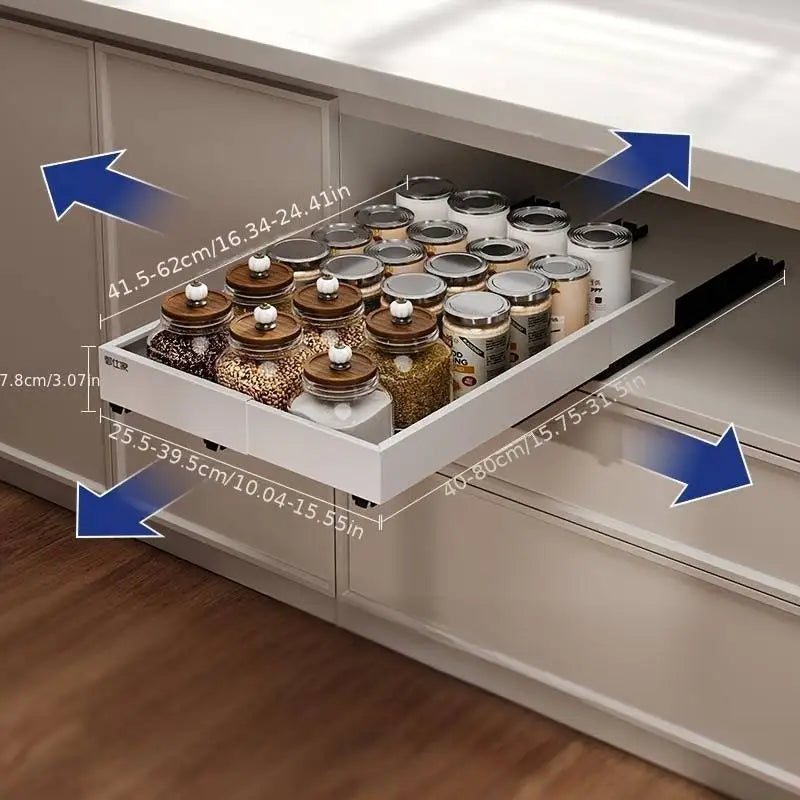 Pull Out Tray Organizer Kitchen Storage Rack Cabinet Expandable Under Sink Spice Boxes - Cabinet Organizer - view 4
