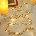 5M 10M LED Lights String Silver Golden Tiny Leaves Fairy Garland Light Lamp Christmas - Lighting