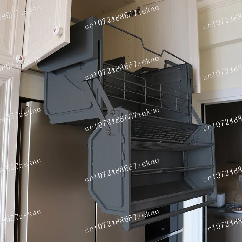 Lifting Cabinet Kitchen Cabinet Linkage Lift Double-body Storage Refrigerator Top - Cabinet Organizer - view 3
