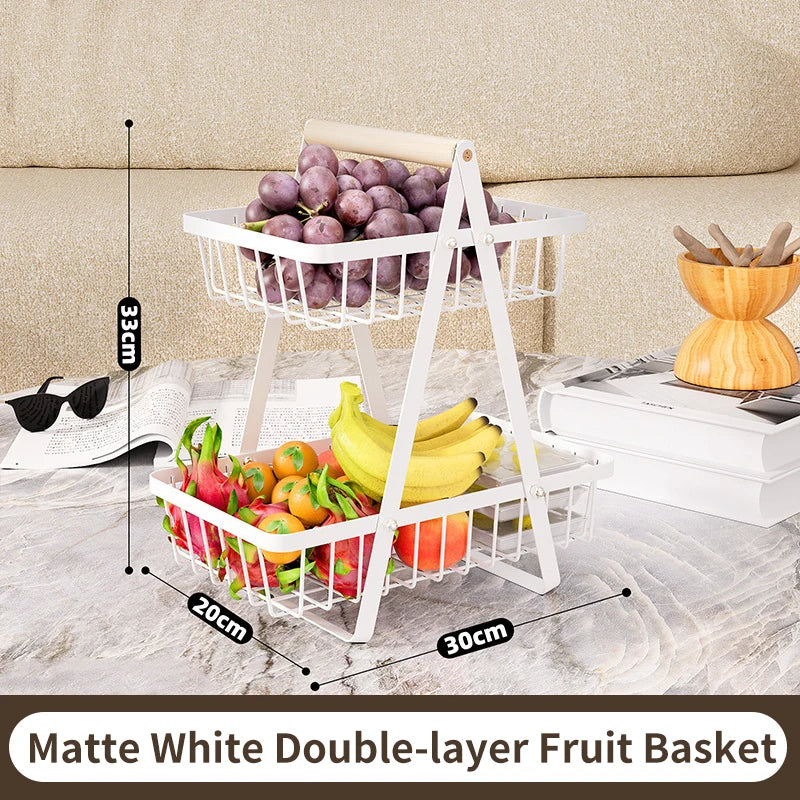 Multifunctional 2-Layers 3-Layers Fruit Basket Kitchen Living Room Dry Fruit Snacks - Cabinet Organizer - view 7