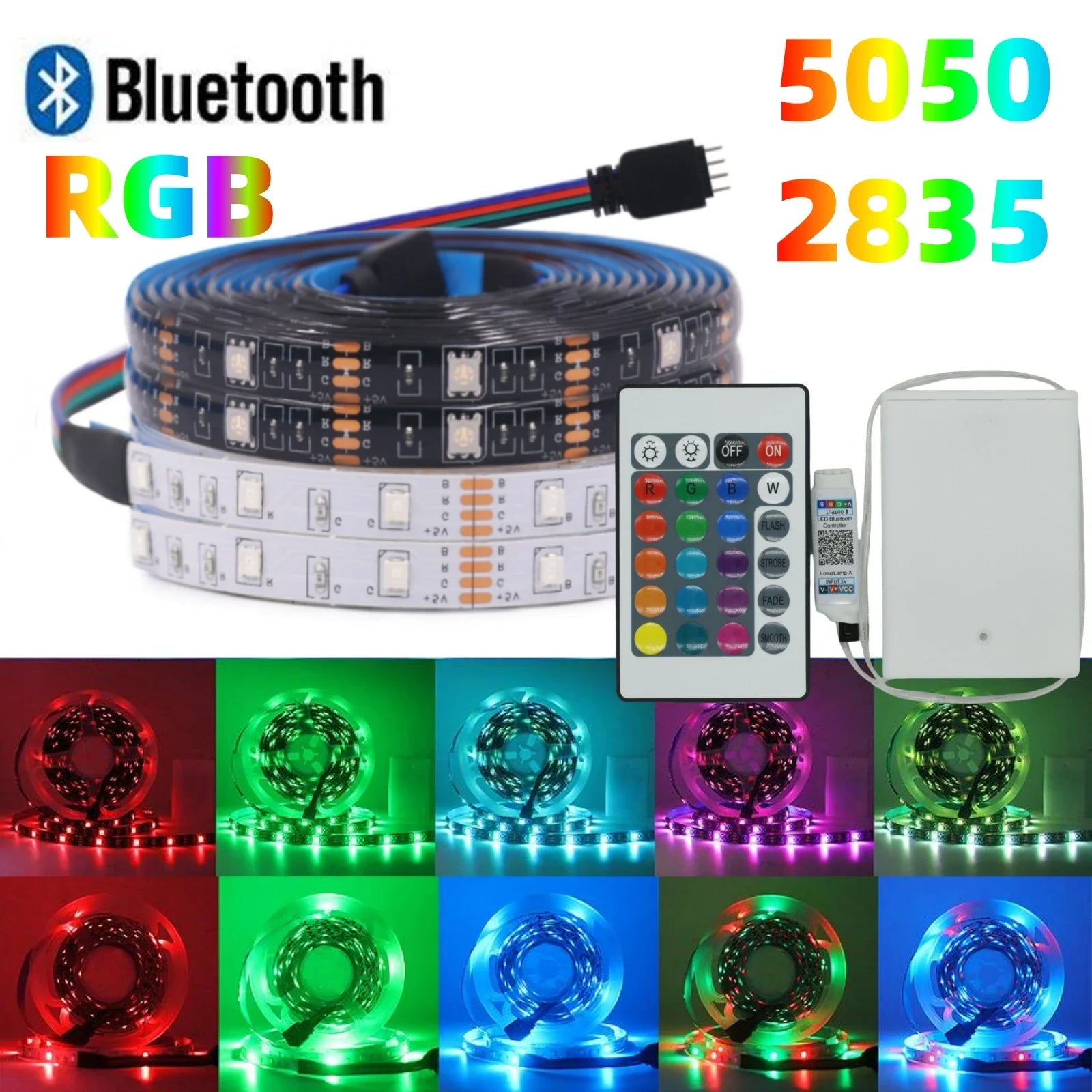 3AA Battery 5V RGB LED Strip 2835 5050SMD Bluetooth Flexible Lamp Tape Ribbon DIY - Kitchen Faucet