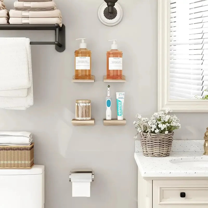 4Pack Small Floating Shelves for Wall, Wood Shelf 5 Inch Display Ledges Room Decor - Storage Shelf - view 6