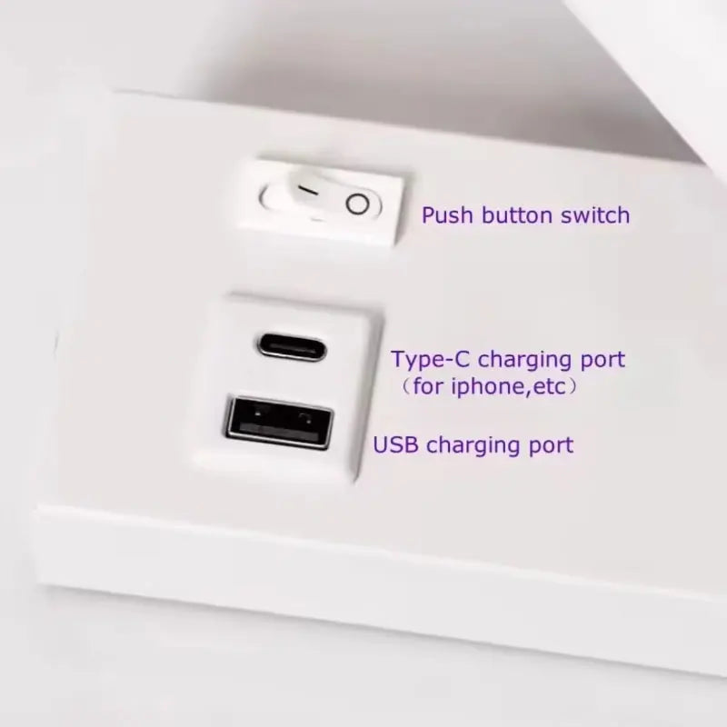 Bedhead Reading Light USB+Type-C Charging Surface mounted Multi functional Rotating - Home Improvement - view 5