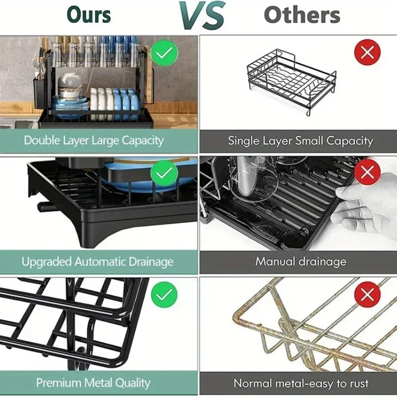 Accessories For Kitchen Countertop Bowls Organizer Dish Storage Rack Fork Drying - Dish Drying Rack - view 4