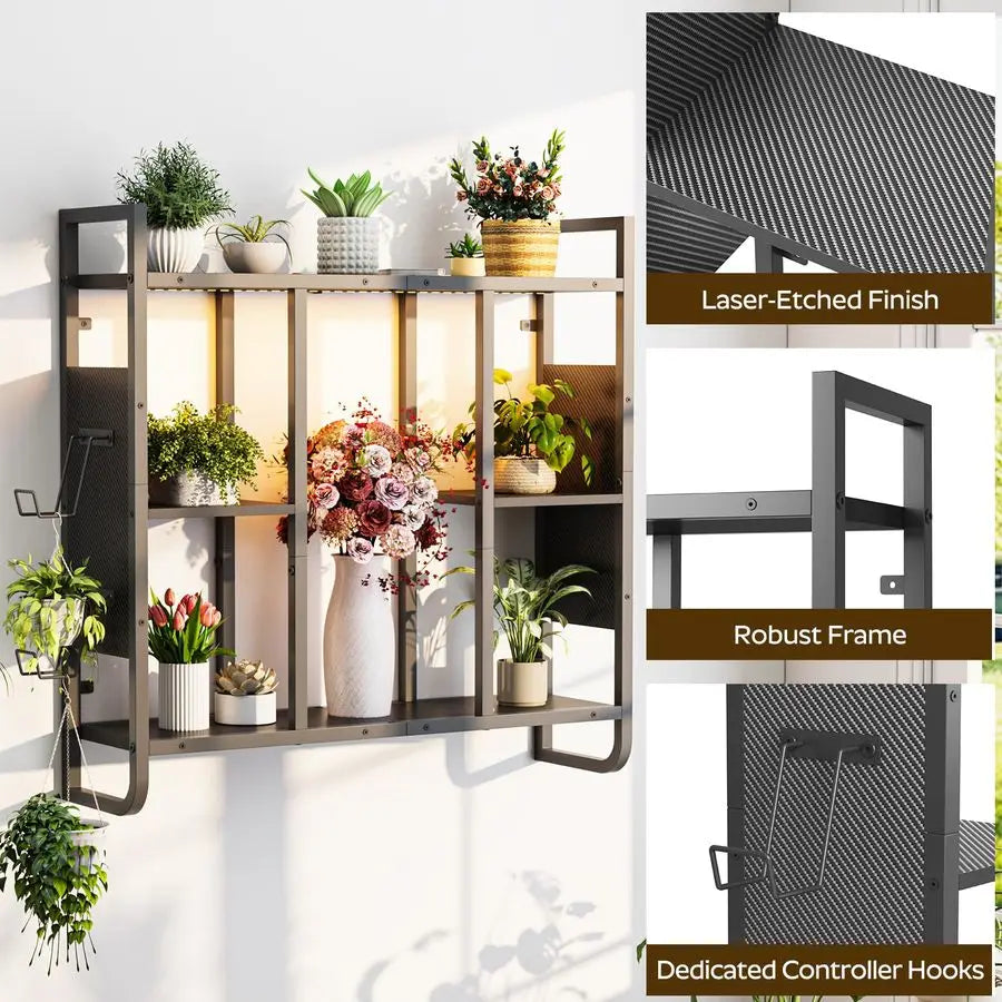 Gaming Floating Shelves, 3Tier Wall Mounted Shelf for Wall Storage, Pipe Shelves - Storage Shelf - view 4